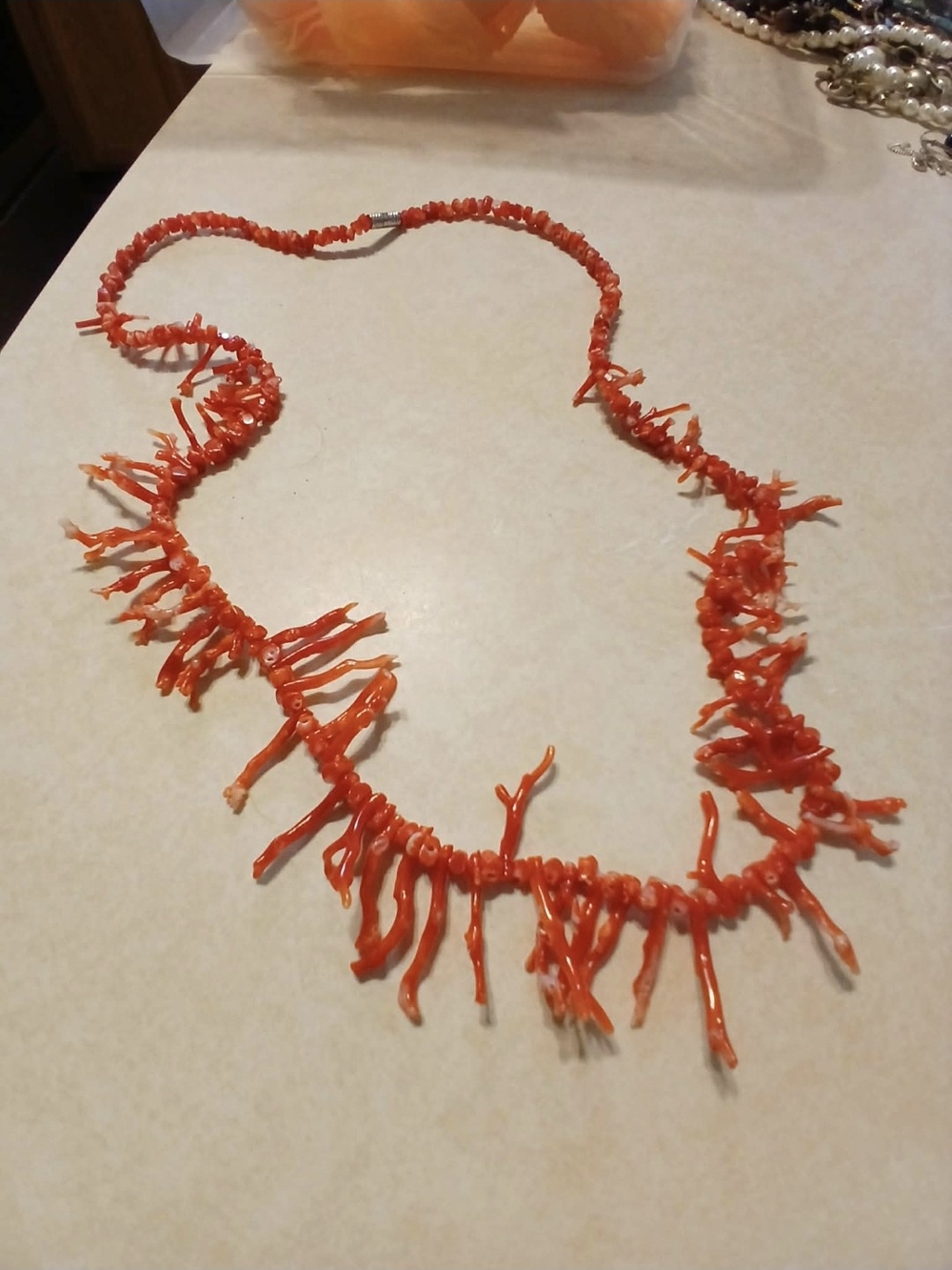 Natural Sea Peach Coral Necklace